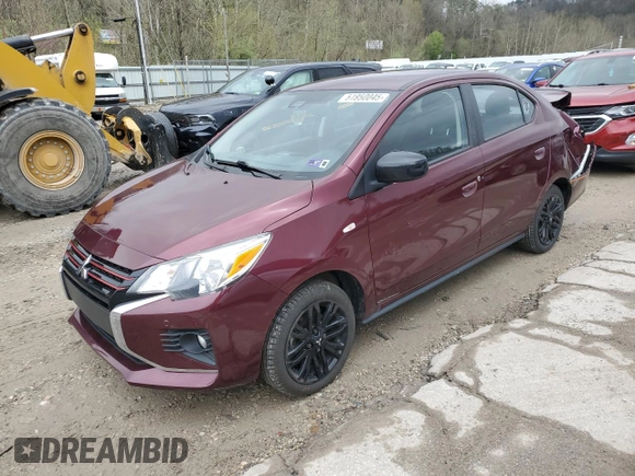 2022 Mitsubishi Mirage ES z VIN ML32FUFJ3NHF08086, wystawiony jako Copart lot #51950045 z przebiegiem 30 677 mil mil oraz Szkoda całkowita • Salvage title. Historia ofert i sprzedaży dostępna na DreamBid. Obrazek 1.
