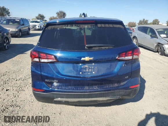 2022 Chevrolet Equinox LT with VIN 3GNAXKEV4NL295878, listed as a Copart auction lot 72569234 with 14,493 mi miles and Salvage Title. Bid and sale history available at DreamBid. Image 6.