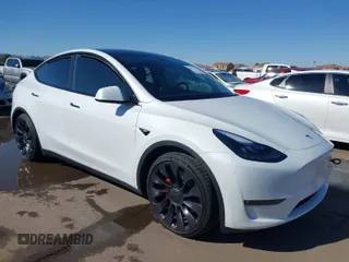 2024 Tesla Model Y Performance with VIN 7SAYGDEF4RF053711, listed as a IAAI auction lot 41836931 with 12,442 mi miles and . Bid and sale history available at DreamBid. Image 1.