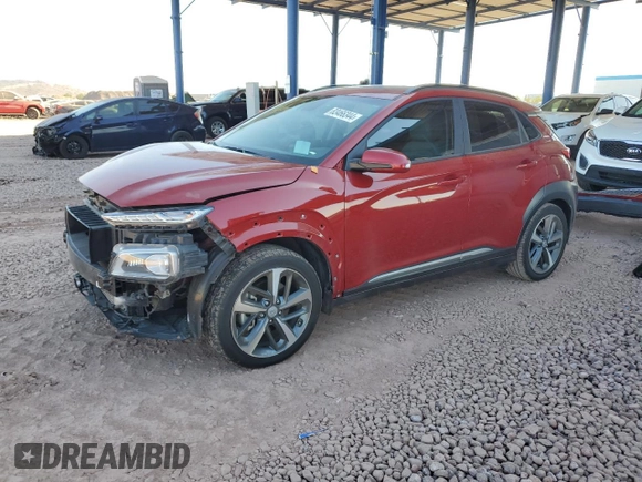2021 Hyundai Kona Ultimate with VIN KM8K53A55MU652337, listed as a Copart auction lot 83466344 with 53,393 mi miles and Salvage Title. Bid and sale history available at carsss.com. Image 1.