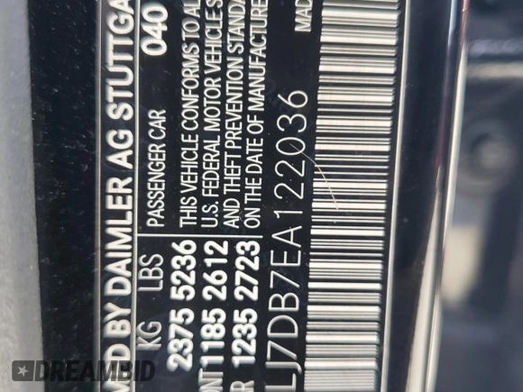 2014 Mercedes-Benz CLS 550 with VIN WDDLJ7DB7EA122036, listed as a Copart auction lot 59029795 with 74,891 mi miles and Salvage title. Bid and sale history available at DreamBid. Image 13.