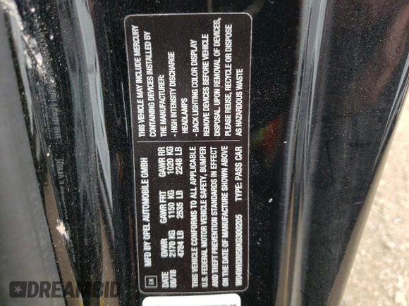 2019 Buick Cascada Premium с VIN W04WH3N58KG300205, выставлен на аукционе Copart как лот 73299574 с пробегом 27 503 миль миль и Списание • Salvage title. История ставок и продаж доступна на DreamBid. Изображение 13.