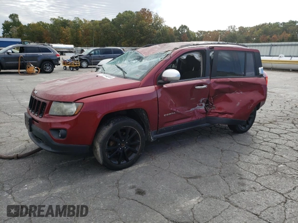 2012 Jeep Compass Latitude with VIN 1C4NJCEB7CD678529, listed as a Copart auction lot 76044044 with 167,218 mi miles and Salvage Title. Bid and sale history available at carsss.com. Image 1.