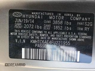 2015 Hyundai Veloster Turbo with VIN KMHTC6AE4FU221955, listed as a Copart auction lot 68837093 with 103,482 mi miles. Bid and sale history available at carsss.com. Image 12.