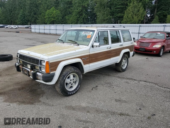 1990 Jeep Grand Wagoneer z VIN 1J4FN78L0LL282169, wystawiony jako Copart lot #59809545 z przebiegiem 194 382 mil mil oraz Czysty tytuł • Clean title. Historia ofert i sprzedaży dostępna na DreamBid. Obrazek 1.