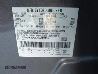 2010 Ford Edge SEL with VIN 2FMDK3JCXABA50115, listed as a IAAI auction lot 41758678 with 207,033 mi miles. Bid and sale history available at carsss.com. Image 9.