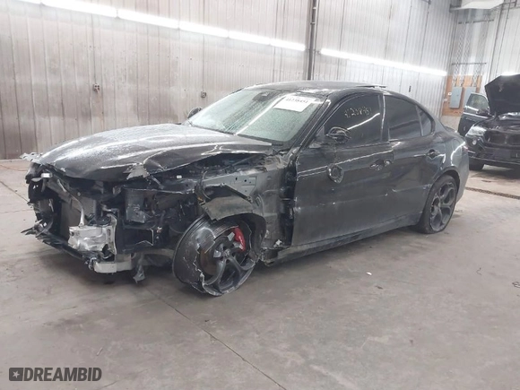 2019 Alfa Romeo Giulia Ti with VIN ZARFAMBN3K7608778, listed as a IAAI auction lot 41238451 with 1 mi miles. Bid and sale history available at carsss.com. Image 2.