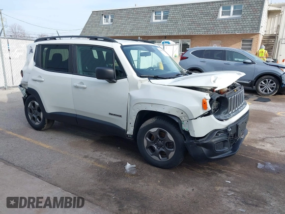 2016 Jeep Renegade Sport with VIN ZACCJAAT3GPE31591, listed as a IAAI auction lot 41847040 with 68,016 mi miles and . Bid and sale history available at carsss.com. Image 1.