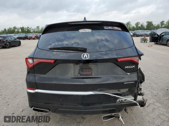 2022 Acura MDX w/Technology Package with VIN 5J8YE1H45NL005042, listed as a Copart auction lot 51951705 with 38,900 mi miles and Salvage Title. Bid and sale history available at carsss.com. Image 6.