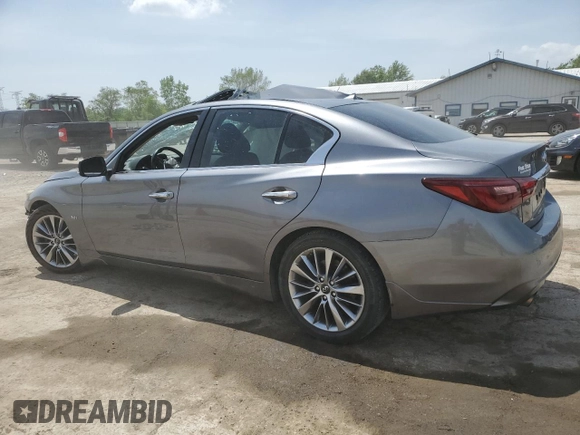 2018 Infiniti Q50 Luxe with VIN JN1EV7AP2JM362954, listed as a Copart auction lot 57292915 with 161,208 mi miles and Salvage title. Bid and sale history available at DreamBid. Image 2.