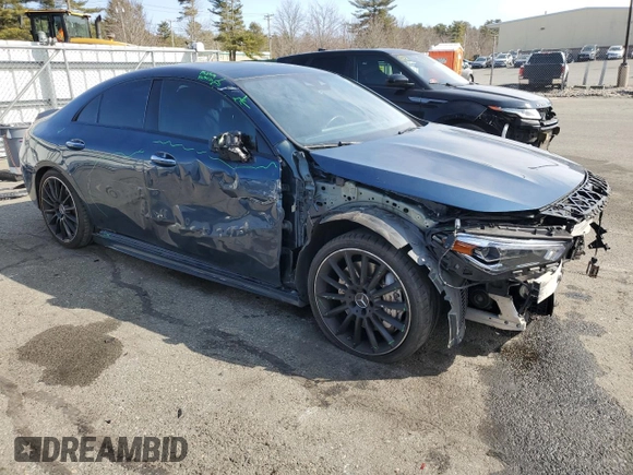 2020 Mercedes-Benz CLA with VIN W1K5J5BB9LN097713, listed as a Copart auction lot 48459025 with 44,954 mi miles and Salvage Title. Bid and sale history available at carsss.com. Image 4.