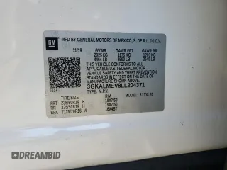 2020 GMC Terrain SLE with VIN 3GKALMEV8LL204371, listed as a Copart auction lot 52436975 with 93,052 mi miles and Salvage Title. Bid and sale history available at DreamBid. Image 15.