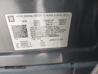 2018 Chevrolet Equinox LS with VIN 3GNAXHEV7JS640663, listed as a IAAI auction lot 41631256 with 141,224 mi miles and . Bid and sale history available at DreamBid. Image 9.