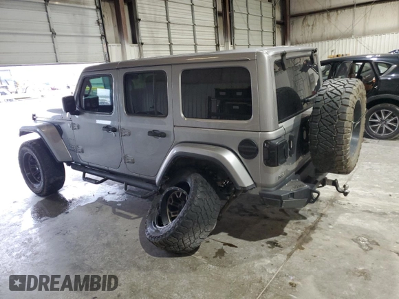 2018 Jeep Wrangler Unlimited Sahara with VIN 1C4HJXEG2JW196357, listed as a Copart auction lot 55105575 with Not provided miles and Salvage title. Bid and sale history available at DreamBid. Image 2.