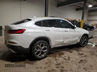 2021 BMW X4 xDrive30i with VIN 5UX2V1C01M9H64891, listed as a Copart auction lot 56797025 with Not provided miles and Salvage title. Bid and sale history available at DreamBid. Image 3.
