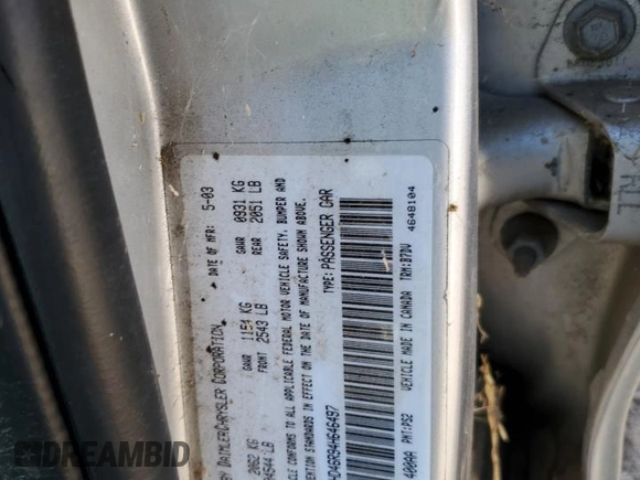 2004 Dodge Intrepid SE z VIN 2B3HD46R94H646497, wystawiony jako Copart lot #77386594 z przebiegiem 202 594 mil mil oraz Szkoda całkowita • Salvage title. Historia ofert i sprzedaży dostępna na DreamBid. Obrazek 12.