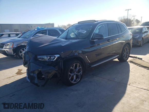2022 BMW X3 sDrive30i with VIN WBX47DP02NN155639, listed as a Copart auction lot 84399294 with Not Provided miles and Salvage Title. Bid and sale history available at DreamBid. Image 1.