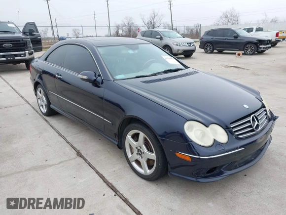 2005 Mercedes-Benz CLK 500 with VIN WDBTJ75J05F145370, listed as a IAAI auction lot 41531094 with 107,162 mi miles and . Bid and sale history available at DreamBid. Image 1.