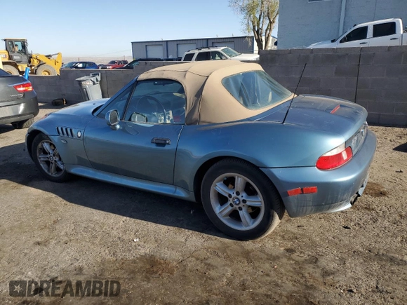 2001 BMW Z3 2.5 z VIN WBACN33491LM01798, wystawiony jako Copart lot #52539895 z przebiegiem 82 477 mil mil oraz Szkoda całkowita • Salvage title. Historia ofert i sprzedaży dostępna na DreamBid. Obrazek 2.