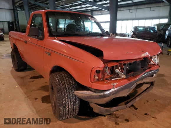 1994 Ford Ranger Splash with VIN 1FTCR10A0RUB32019, listed as a Copart auction lot 43348342 with 5,404 mi miles and Salvage title. Bid and sale history available at DreamBid. Image 1.