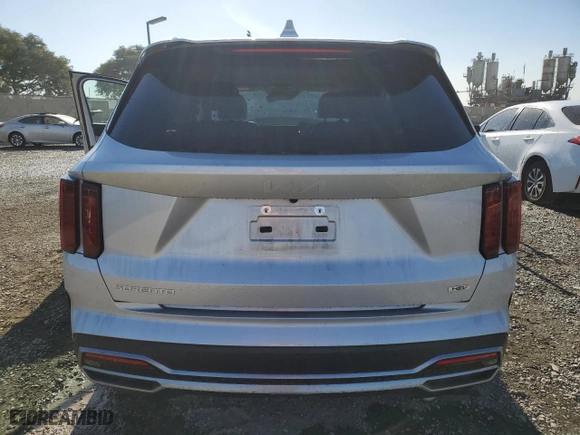 2023 Kia Sorento Hybrid EX with VIN KNDRH4LG2P5179431, listed as a Copart auction lot 76691334 with 25,688 mi miles and Salvage Title. Bid and sale history available at carsss.com. Image 6.