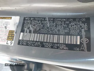 2005 Toyota Prius with VIN JTDKB20U853030385, listed as a IAAI auction lot 41737217 with 299,999 mi miles. Bid and sale history available at carsss.com. Image 9.