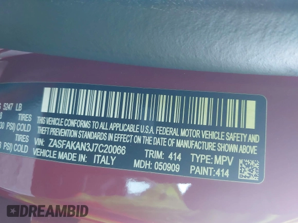 2018 Alfa Romeo Stelvio z VIN ZASFAKAN3J7C20066, wystawiony jako IAAI lot #40879859 z przebiegiem 50 131 mil mil oraz . Historia ofert i sprzedaży dostępna na DreamBid. Obrazek 9.