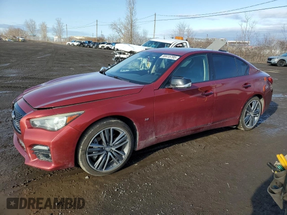 2014 Infiniti Q50 Premium with VIN JN1BV7ARXEM683926, listed as a Copart auction lot 50415795 with 118,966 mi miles and Salvage Title. Bid and sale history available at carsss.com. Image 1.