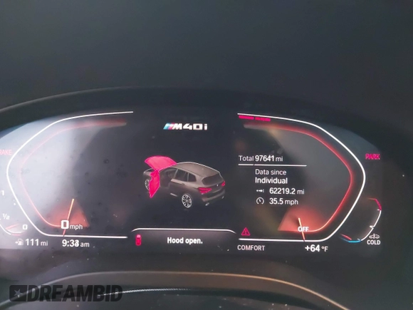 2020 BMW X3 M40i with VIN 5UXTY9C02LLE60321, listed as a IAAI auction lot 41656658 with 97,641 mi miles and . Bid and sale history available at DreamBid. Image 7.