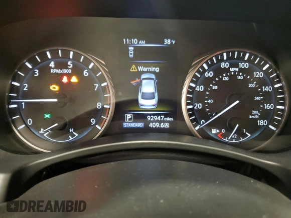 2019 Infiniti Q50 Luxe with VIN JN1EV7AP4KM519630, listed as a Copart auction lot 51926895 with 92,947 mi miles and Salvage title. Bid and sale history available at DreamBid. Image 9.