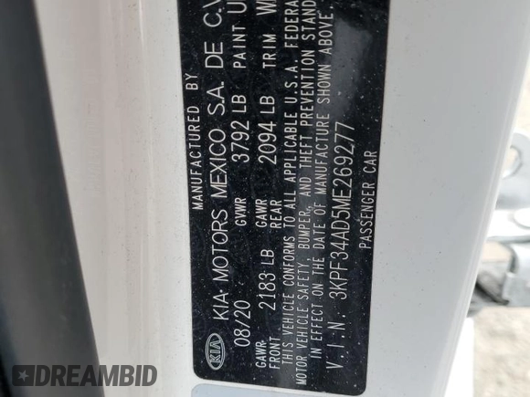 2021 Kia Forte GT-Line z VIN 3KPF34AD5ME269277, wystawiony jako Copart lot #55737805 z przebiegiem 74 208 mil mil oraz Szkoda całkowita • Salvage title. Historia ofert i sprzedaży dostępna na DreamBid. Obrazek 13.