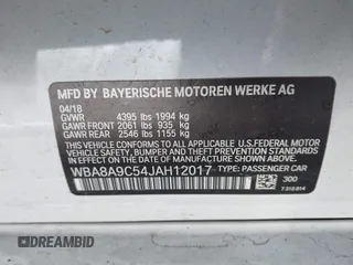 2018 BMW 3 Series 320i with VIN WBA8A9C54JAH12017, listed as a IAAI auction lot 41921292 with 49,267 mi miles. Bid and sale history available at carsss.com. Image 9.