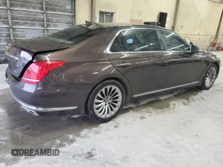 2017 Genesis G90 3.3T Premium with VIN KMHG34JA4HU023124, listed as a Copart auction lot 44866495 with 76,891 mi miles and Salvage Title. Bid and sale history available at carsss.com. Image 3.