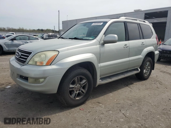2005 Lexus GX 470 with VIN JTJBT20XX50090318, listed as a Copart auction lot 53033035 with 191,528 mi miles and Salvage Title. Bid and sale history available at DreamBid. Image 1.