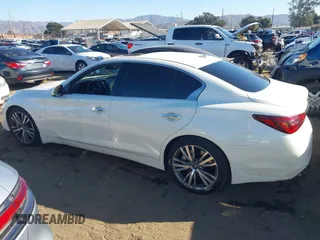 2018 Infiniti Q50 3.0t LUXE with VIN JN1EV7AP5JM362091, listed as a IAAI auction lot 41402140 with 73,355 mi miles. Bid and sale history available at carsss.com. Image 14.
