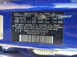 2022 Hyundai Elantra SE with VIN KMHLL4AG0NU334659, listed as a Copart auction lot 46928205 with 31,312 mi miles and Salvage Title. Bid and sale history available at DreamBid. Image 12.