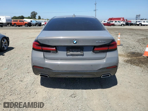 2021 BMW 5 Series 530e with VIN WBA13AG01MCG48152, listed as a Copart auction lot 57289354 with Not Provided miles and Salvage Title. Bid and sale history available at carsss.com. Image 6.