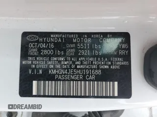 2017 Genesis G80 3.8L with VIN KMHGN4JE5HU191688, listed as a Copart auction lot 51526025 with 109,842 mi miles and Salvage Title. Bid and sale history available at carsss.com. Image 13.