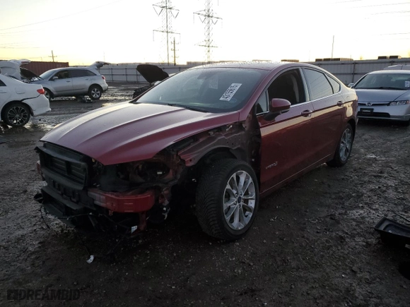 2019 Ford Fusion Hybrid SE with VIN 3FA6P0LU6KR206193, listed as a Copart auction lot 43155615 with 0 mi miles and Salvage Title. Bid and sale history available at carsss.com. Image 1.