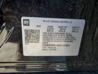 2022 Cadillac CT4-V z VIN 1G6DH5RL4N0115392, wystawiony jako Copart lot #80782094 z przebiegiem 16 567 mil mil oraz Szkody całkowita. Historia ofert i sprzedaży dostępna na DreamBid. Obrazek 12.