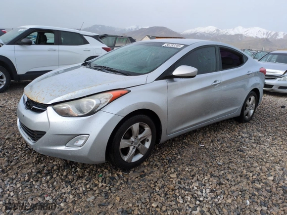 2012 Hyundai Elantra GLS PZEV with VIN 5NPDH4AE6CH082187, listed as a Copart auction lot 50733205 with 124,521 mi miles and Salvage Title. Bid and sale history available at carsss.com. Image 1.
