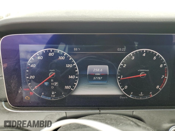 2018 Mercedes-Benz E-Class E 400 with VIN WDD1J6GB2JF024526, listed as a Copart auction lot 57150034 with 57,787 mi miles and Salvage Title. Bid and sale history available at carsss.com. Image 9.