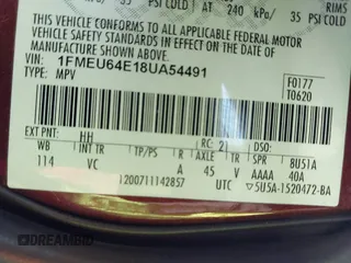 2008 Ford Explorer Eddie Bauer with VIN 1FMEU64E18UA54491, listed as a IAAI auction lot 41837686 with Not Provided miles. Bid and sale history available at carsss.com. Image 9.