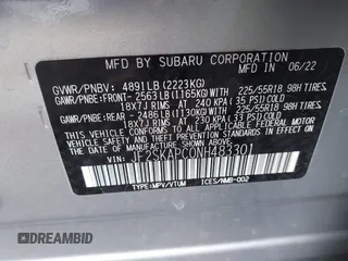 2022 Subaru Forester Limited with VIN JF2SKAPC0NH483301, listed as a IAAI auction lot 42463755 with 14,530 mi miles and . Bid and sale history available at DreamBid. Image 9.