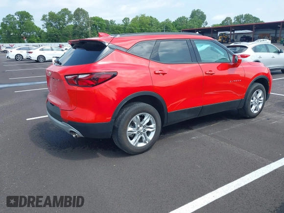 2020 Chevrolet Blazer LT with VIN 3GNKBCR40LS692937, listed as a IAAI auction lot 42258497 with 21,256 mi miles and . Bid and sale history available at DreamBid. Image 4.