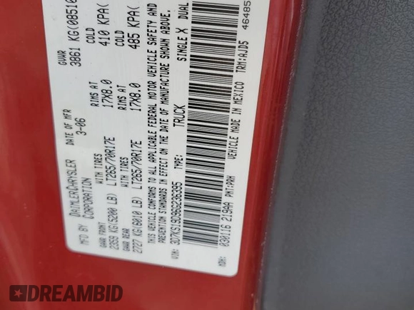 2006 Dodge 1500 SLT with VIN 3D7KS19D96G236395, listed as a Copart auction lot 46689445 with 232,796 mi miles and Salvage Title. Bid and sale history available at carsss.com. Image 12.