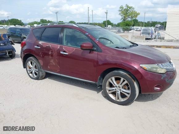 2009 Nissan Murano SL with VIN JN8AZ18W89W148226, listed as a IAAI auction lot 41877458 with 1 mi miles. Bid and sale history available at carsss.com. Image 1.