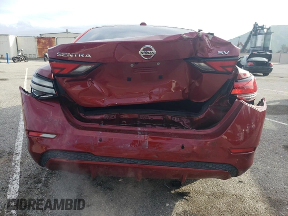 2020 Nissan Sentra SV with VIN 3N1AB8CV3LY270356, listed as a Copart auction lot 50749345 with 35,177 mi miles and Salvage Title. Bid and sale history available at DreamBid. Image 6.