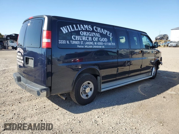 2014 Chevrolet Express Passenger LT z VIN 1GAZG1FG9E1197581, wystawiony jako Copart lot #76876634 z przebiegiem 41 840 mil mil oraz Szkoda całkowita • Salvage title. Historia ofert i sprzedaży dostępna na DreamBid. Obrazek 3.