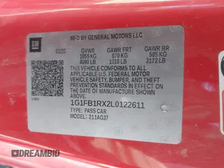 2020 Chevrolet Camaro 1LS z VIN 1G1FB1RX2L0122611, wystawiony jako IAAI lot #41835572 z przebiegiem 111 175 mil mil oraz . Historia ofert i sprzedaży dostępna na DreamBid. Obrazek 9.